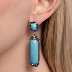 Southwestern Silver frame Earrings